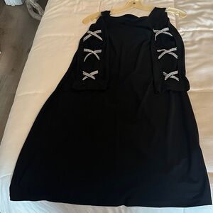MSK Black Dress with Rhinestone Accents
